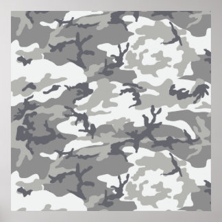 Póster Patrón de camoflage urbano en gris y blanco