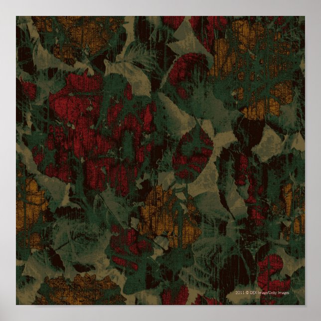 Póster Patrón de camuflaje de flores coloridas (Frente)