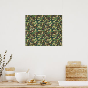 Póster Patrón de camuflaje militar - Verde amarillo marró
