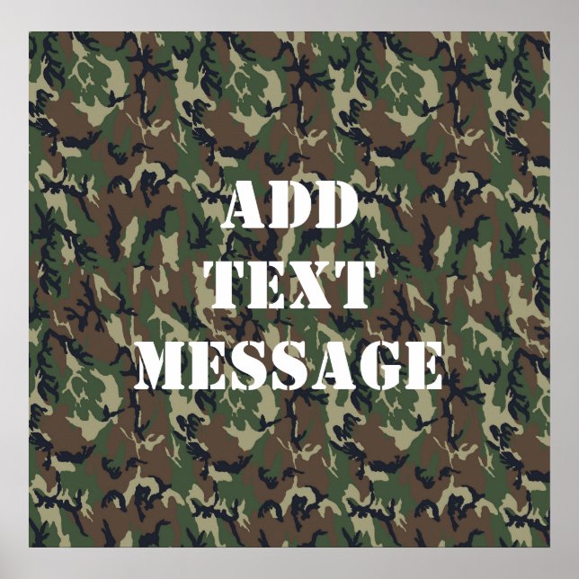 Póster Patrón de camuflaje verde militar (Frente)