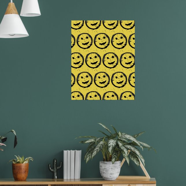 Póster Patrón de cara sonriente feliz manchado genial ama (Salón 1)