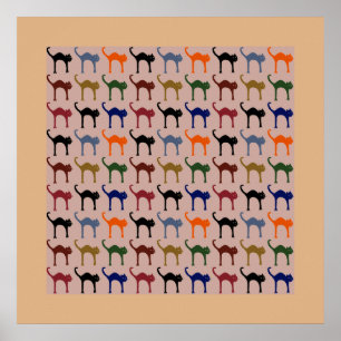 Póster patrón de chat de motivos / gato