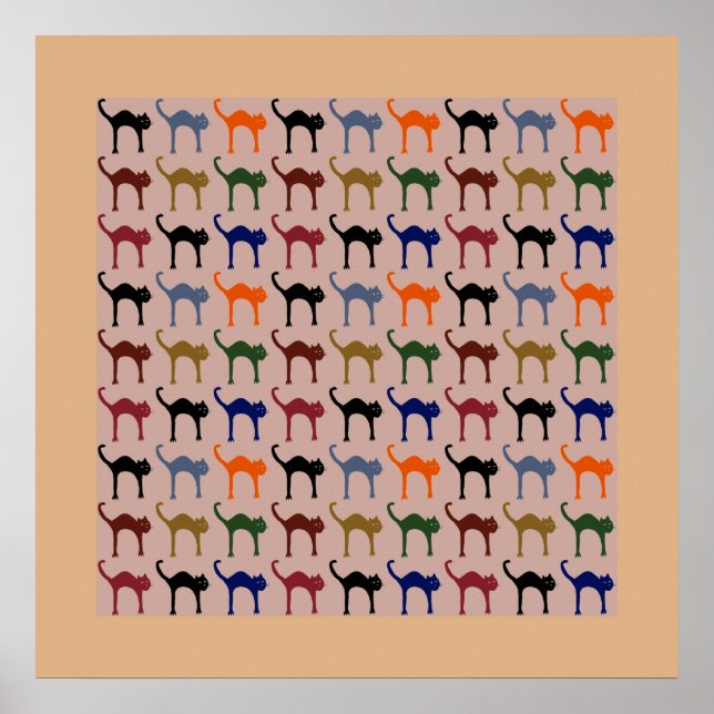 Póster patrón de chat de motivos / gato (Frente)