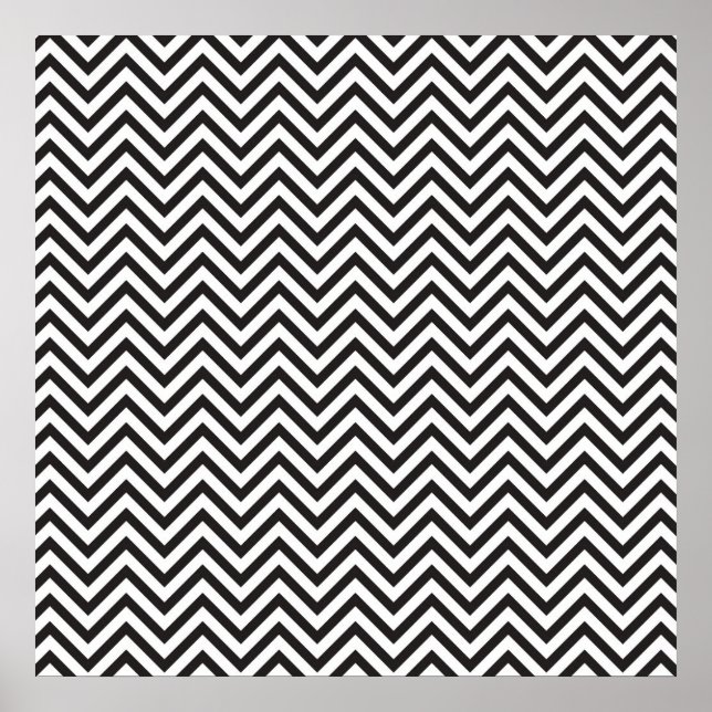 Póster Patrón de Chevron Negro (Frente)