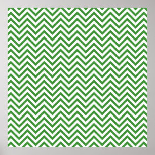 Póster Patrón de Chevron Verde