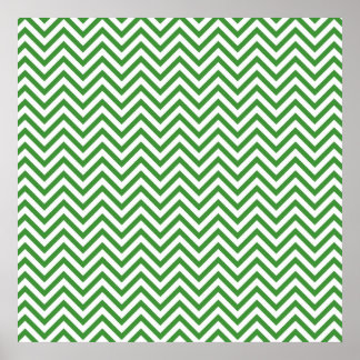 Póster Patrón de Chevron Verde
