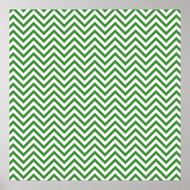 Póster Patrón de Chevron Verde (Frente)