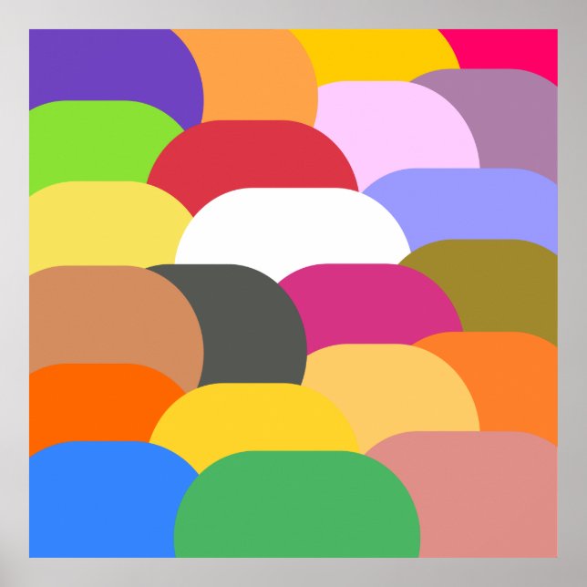 Póster Patrón de círculos de escalas que sobrevuelan (Frente)