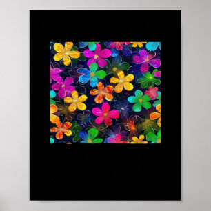 Póster Patrón de color neón - Blu de Cottagecore Whimsigo