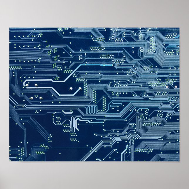 Póster patrón de computadora de tarjeta de circuitos elec (Frente)