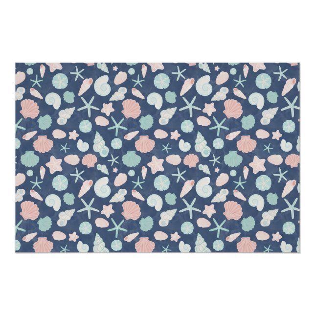 Póster patrón de conchas marinas (Anverso)