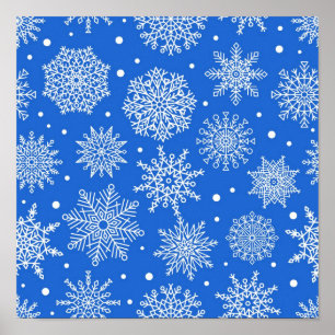 Póster Patrón de copo de nieve