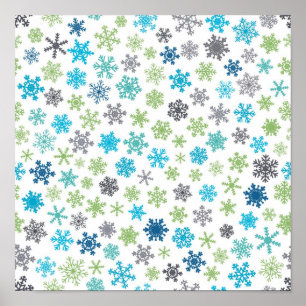 Póster Patrón de copo de nieve