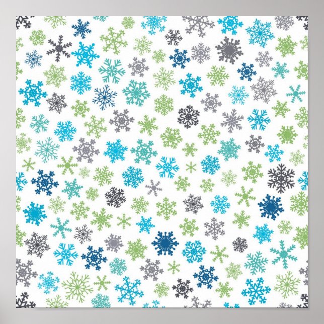 Póster Patrón de copo de nieve (Frente)