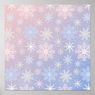 Póster Patrón de copo de nieve