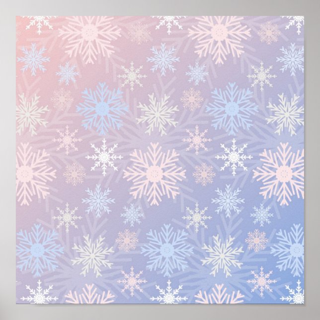 Póster Patrón de copo de nieve (Frente)
