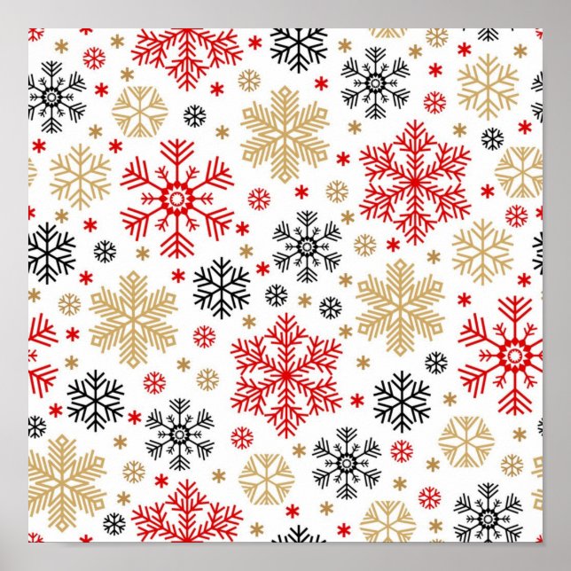 Póster Patrón de copo de nieve (Frente)