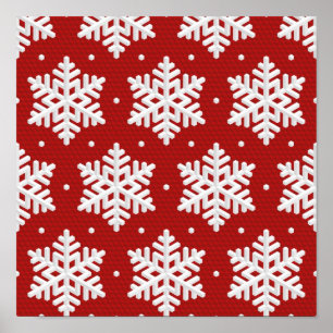 Póster Patrón de copo de nieve