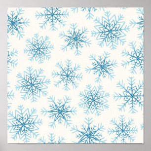 Póster Patrón de copo de nieve