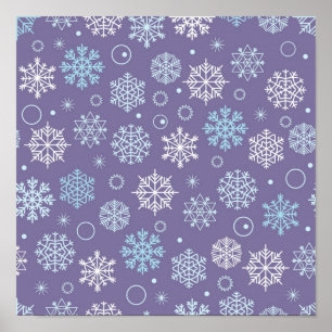 Póster Patrón de copo de nieve