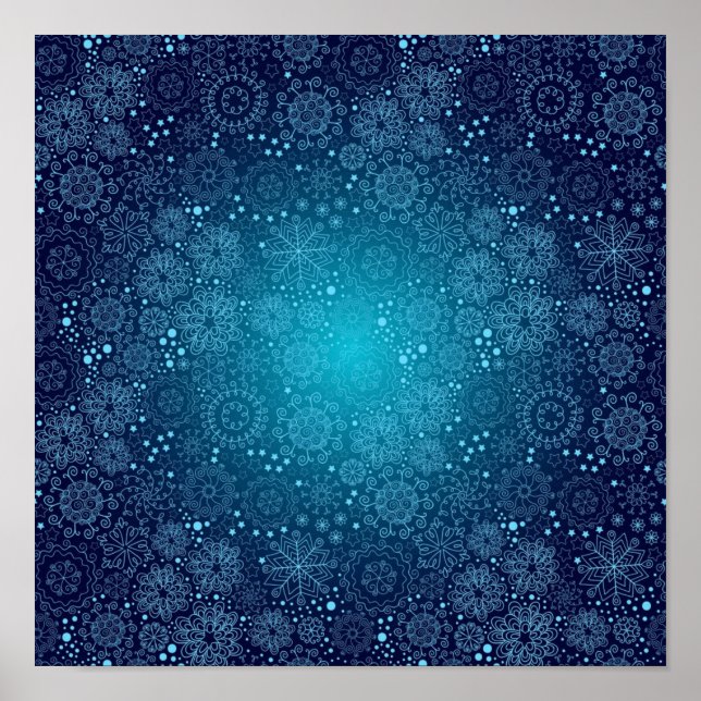 Póster Patrón de copo de nieve (Frente)