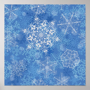 Póster Patrón de copo de nieve