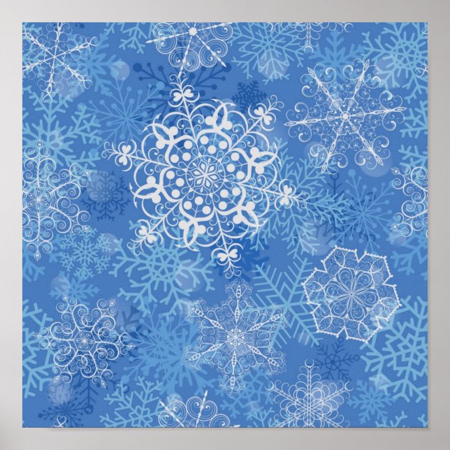 Póster Patrón de copo de nieve (Frente)