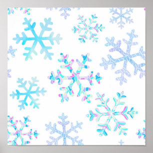 Póster Patrón de copo de nieve