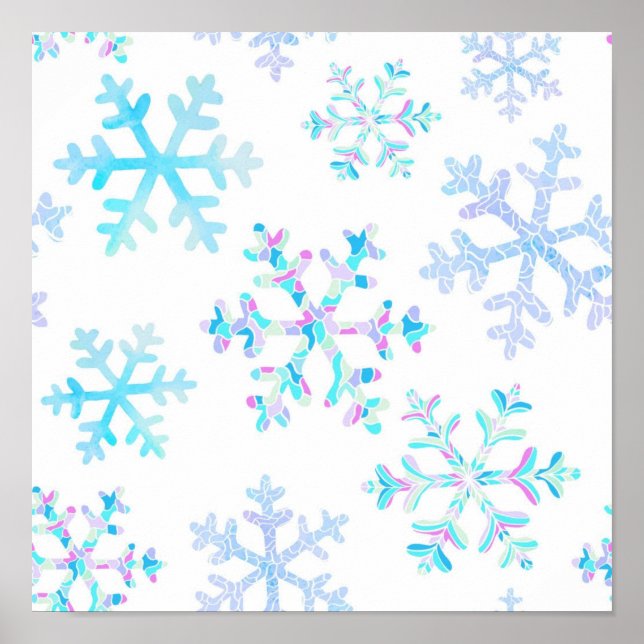 Póster Patrón de copo de nieve (Frente)