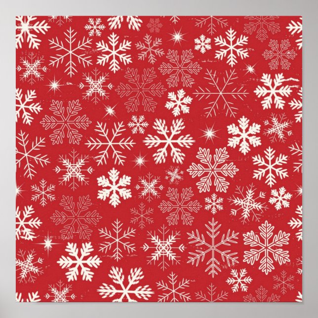 Póster Patrón de copo de nieve (Frente)