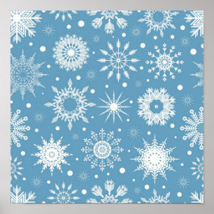 Póster Patrón de copo de nieve