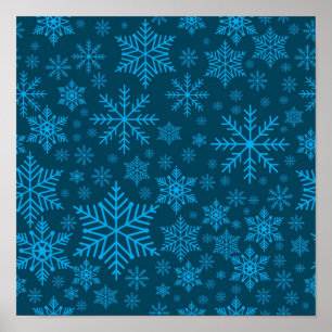 Póster Patrón de copo de nieve