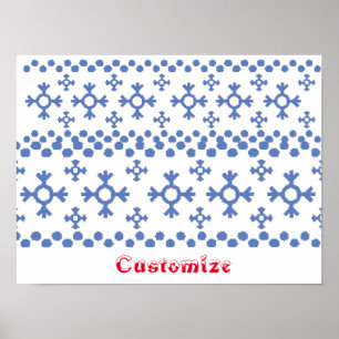 Póster Patrón de copos de nieve azules, Thunder_Cove