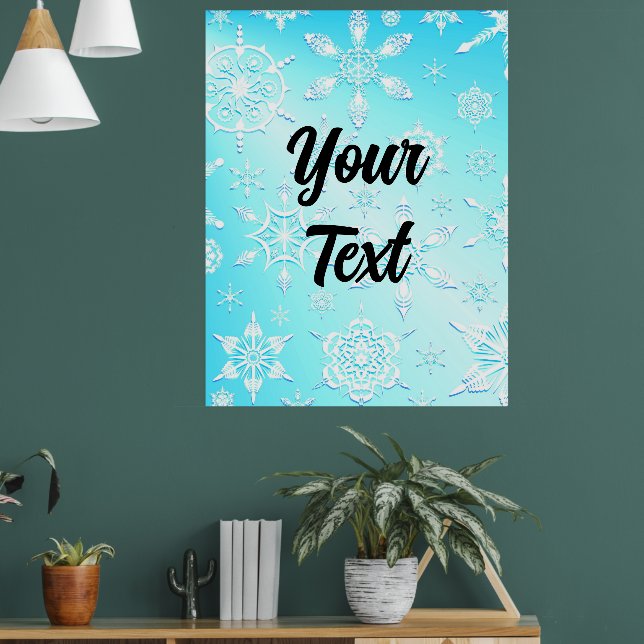 Póster Patrón de copos de nieve de cristal (Salón 1)