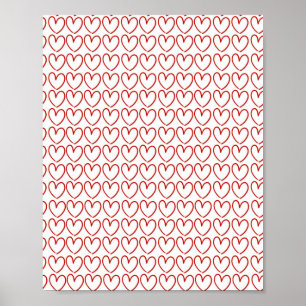 Póster Patrón de corazón de amor