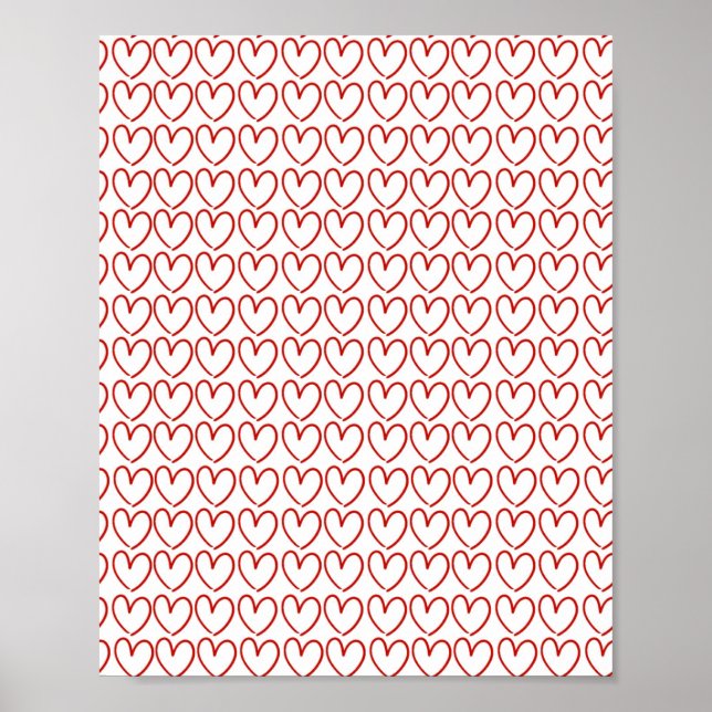 Póster Patrón de corazón de amor (Frente)