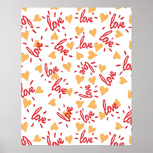 Póster Patrón de Corazones 27 (Frente)