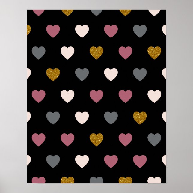 Póster Patrón de Corazones 30 (Frente)