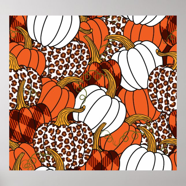 Póster Patrón de cosecha de la calabaza de mosaico (Frente)