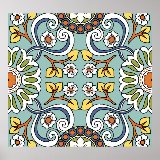 Póster Patrón de cosecha de medallón de estilo turco (Frente)