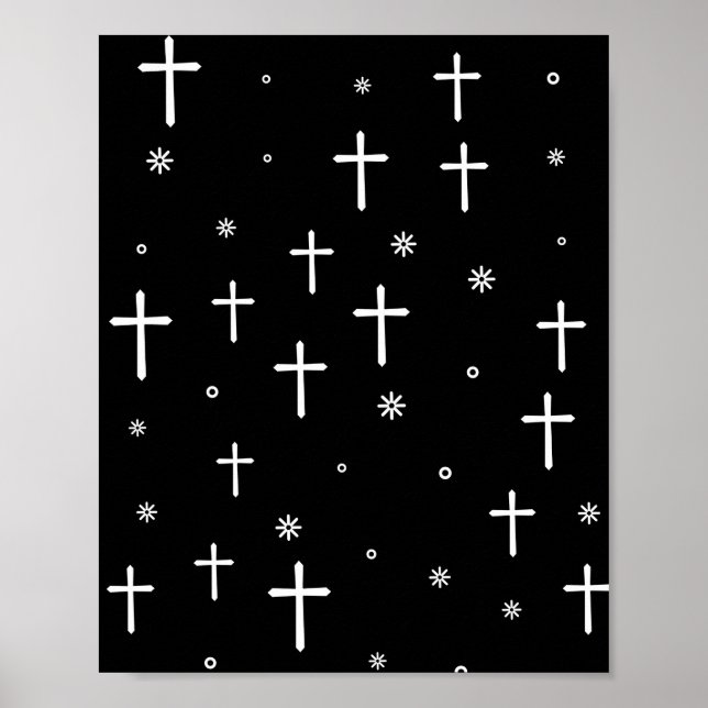 Póster Patrón de cruces y estrellas (Frente)