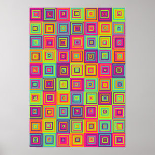 Póster Patrón de cuadrados