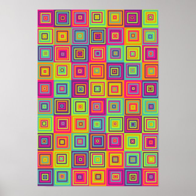 Póster Patrón de cuadrados (Frente)