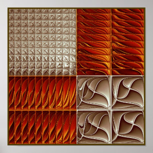 Póster Patrón de cuadrados abstractos