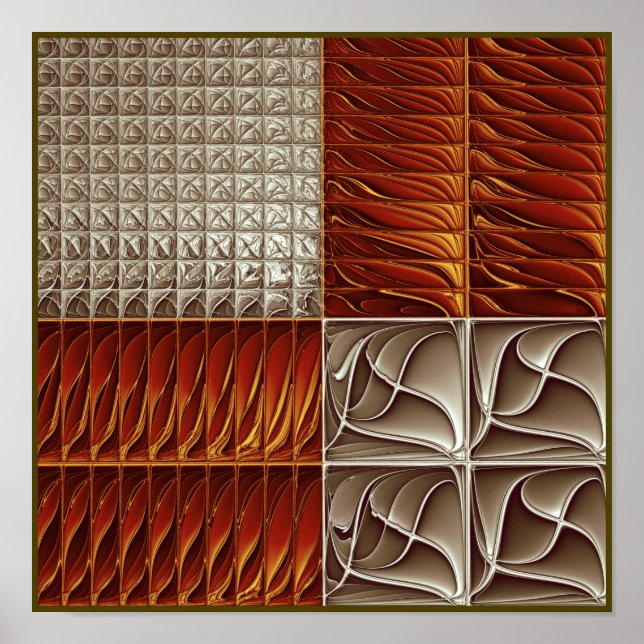 Póster Patrón de cuadrados abstractos (Frente)