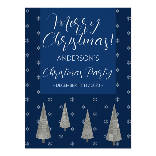 Póster Patrón de Cuadro Escocés de Árbol Navideño Alegre (Anverso)
