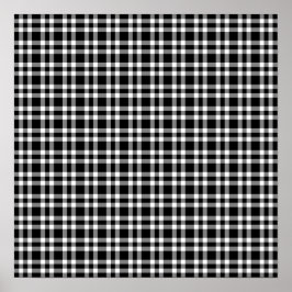 Póster Patrón de Cuadros Negro Blanco