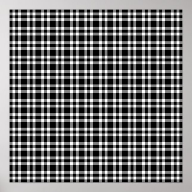 Póster Patrón de Cuadros Negro Blanco (Frente)
