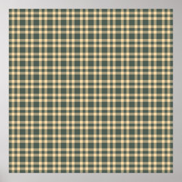 Póster Patrón de Cuadros Verde Amarillo