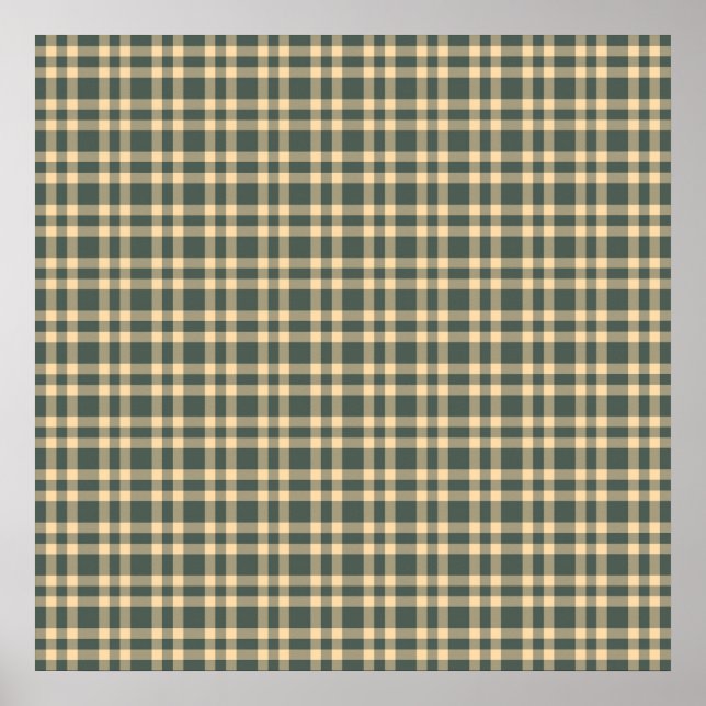 Póster Patrón de Cuadros Verde Amarillo (Frente)